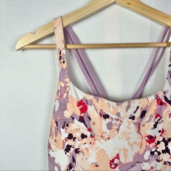 Lucy Purple & Pink Watercolor Cross Back Athletic Tank Top M - Picture 5 of 5